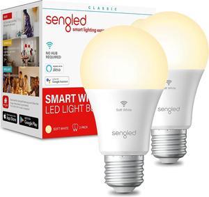 Sengled Smart Light Bulbs, WiFi Light Bulbs, Alexa Light Bulb, Smart Bulbs That Work with Alexa & Google Assistant, A19 Soft White (2700K) No Hub Required, 800LM 60W Equivalent High CRI>90, 2 Pack