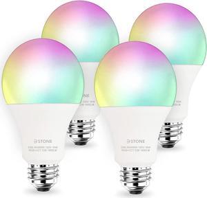 Smart Light Bulbs, 3Stone 16W 1600 Lumens WiFi LED Color Changing A21 Bulb 100W Equivalent Dimmable 2700K-6500K RGBCW, Tunable White Works with Alexa, Google Home 2.4Ghz Only