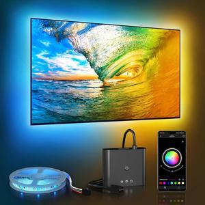 PWAYTEK Smart TV LED Backlight with HDMI 4K30Hz Sync Box LED Lights for 5585 inch TVs 164ft RGB led Strip Lights Sync to Screen Music Color Changing Lights for TV PC Game APP Control