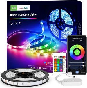 LE Smart LED Lights Works with Alexa, APP Control 16.4ft Light Strips Sync with Music, 16 Million Color Changing 5050 LED Lights Strip for Bedroom, Home, Kitchen, TV, Party, Only Support 2.4Ghz WiFi