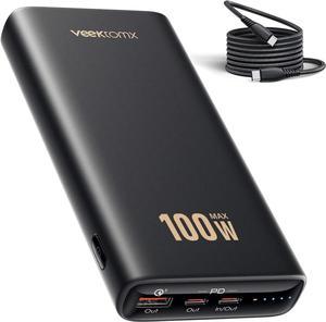VEEKTOMX 100W Laptop Power Bank 20000mAh Upgraded Version USB C Super Fast Charging Portable Charger Large Capacity Battery Pack  Compatible with Steam Deck MacBook iPhone Samsung and More