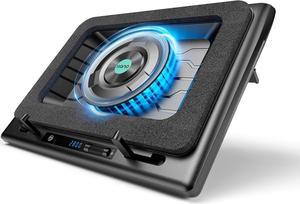 llano 2024 Gaming Laptop Cooling Pad Laptop Cooler Stand with 5.5inch External Fan, Adjustable Speed, Touch Control, 3-Port USB, Rapid Cooling Computer Laptop 15-19in (V13 No RGB)