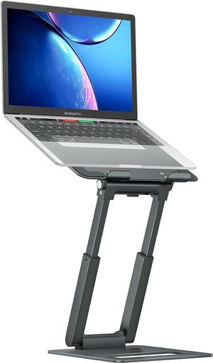 Laptop Stand for Desk Adjustable Height, Ergonomic Sit Stand Computer Stand for Good Posture, Aluminum Standing Laptop Riser for Protecting Spine Compatible with MacBook Pro, All Laptops 10-17"-Gray