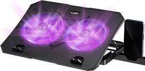 2024 Upgrade Laptop Cooling Pad, KeiBn Laptop Cooler 2 Fans for 10-15.6 Inch Laptops, 5 Height Stands, 2 USB Ports (S039-Purple)