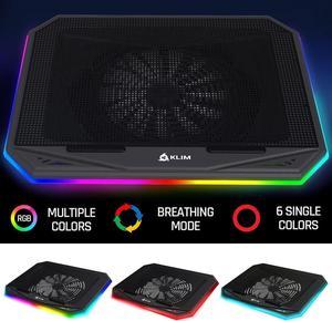 KLIM K21 + Laptop Cooling Stand with RGB backlighting + 11" - 17" + Gaming Laptop Cooling Pad for Desk + USB Powered Fan + Very Stable and Silent + Compatible Mac and PS4 + New Version 2024