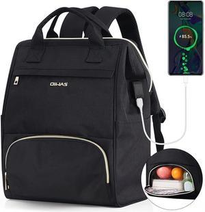 OIWAS Lunch Backpack for Women - Insulated Cooler Backpack, Travel Picnic Backpack, Lunch Bag for Work Business, 15.6 Inch Laptop Backpack For Ladies, Computer Daypack with USB Port