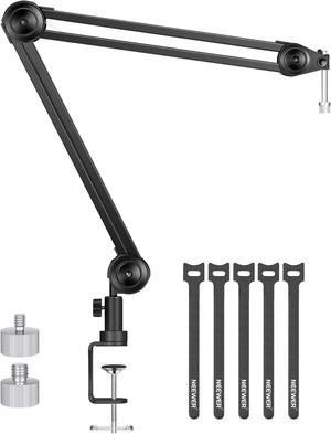 NEEWER Microphone Arm Stand, Heavy-Duty Mic Arm Microphone Stand Suspension Scissor Boom Stand with 5/8 to 3/8 & 5/8 to 1/4 Screw and Cable Tie Compatible with Blue Yeti/Snowball/QuadCast (Medium)