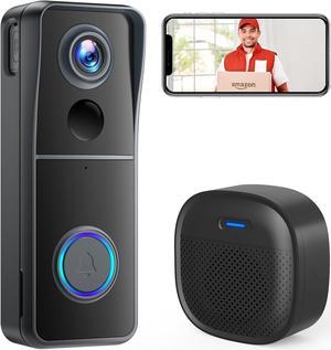 Wireless Doorbell Camera with Chime, XTU 1080P HD Video Doorbell, Night Vision, Voice Features, PIR Motion Detection, 2-Way Audio, Battery Powered, Supports SD Storage