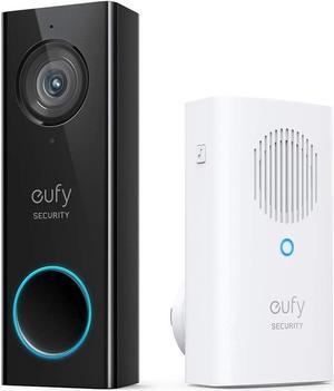 eufy Security, Wi-Fi Video Doorbell, 2K Resolution, No Monthly Fees, Local Storage, Human Detection, with Wireless ChimeRequires Existing Doorbell Wires and Installation Experience, 16-24 VAC, 30 VA