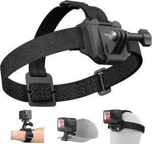 Head Strap Mount Cap Clip Wrist Strap Mount with Phone Clip, Headband Mount for Go Pro Hero 12 11 10 9 8 7Insta360 X3 DJI Action 3 iPhone Android Action Camera Video Vlog Head Mount Accessories