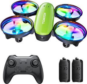 TOMZON A23 Mini Drone for Kids and Beginners, RC Toy Drone with Throw to Go, Easy to Learn, Auto-rotation, 3D Flips, Circle Fly, Headless Mode, 2 Batteries, Gift for Boys and Girls, Green