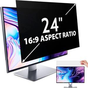 Peslv Computer Privacy Screen 24 Inch for 16:9 Widescreen Monitor, Removable 24inch Anti Blue Light Anti Glare Monitor Privacy Filter Shield (20 15/16" x 11 13/16")