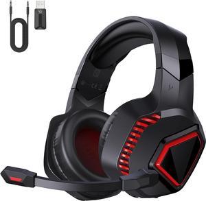 GMRPWNAGE Wireless Gaming Headset for PS5, PS4, Mac, Switch, PC - 2.4GHz Wireless Gaming Headphones, Bluetooth 5.2 - Adjustable Noise Canceling Microphone - 3.5MM Wired Mode for Xbox Series(Red)