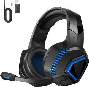 GMRPWNAGE Wireless Gaming Headset for PS5, PS4, Mac, Switch, PC - 2.4GHz Wireless Gaming Headphones, Bluetooth 5.2 - Adjustable Noise Canceling Microphone - 3.5MM Wired Mode for Xbox Series(Blue)