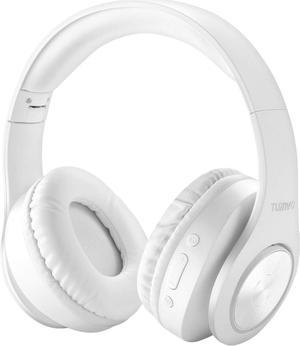 Bluetooth Headphones Wireless,Tuinyo Over Ear Stereo Wireless Headset 40 H Playtime with deep bass, Soft Memory-Protein Earmuffs, Built-in Mic Wired Mode PC/Cell Phones/TV-White