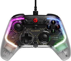 GameSir T4 Kaleid Transparent PC Controller Wired Gaming Controller for PCSwitchAndroid TV Box Plug and Play Gamepad Joystick with Hall Effect SticksAnalog Triggers 35mm Audio Jack 2 Back Butt