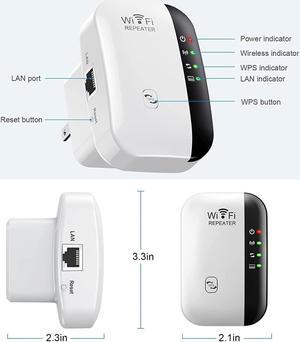 WiFi Extender, WiFi Signal Booster Up to 5000sq.ft and 40 Devices, WiFi Range Extender, Wireless Internet Repeater, Long Range Amplifier with Ethernet Port, 1-Tap Setup, Access Point, Alexa Compatible