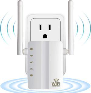 WiFi Extender, Aigital 300Mbps WiFi Booster/WiFi Range Extender for Home, Cover up to 1500Sq.ft and 20 Devices, 2.4G Wireless Repeater Internet Amplifier with Ethernet Ports, WPS-Easy to Setup