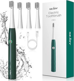 Sonic Electric Toothbrush Rechargeable 4 x Brush Heads For Adults Teeth Cleaning