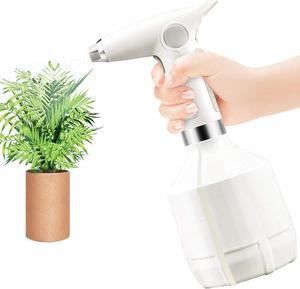 Watering Can Hand-held Watering Sprayer, Li-Battery and Rechargeable 33 oz Mister Water Spray Bottle with Adjustable Nozzle Ergonomic Grip for Indoor Gardening, Cooling and Cleaning (White)