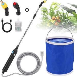 BlumWay Battery Powered Sprayer 2.9 Gallon, Powerful Electric Sprayer with 2 Mist Nozzles, Rechargeable Handle, Retractable Wand, Foldable Bucket,Garden Sprayer with 196.8Inch Watering Tube for Lawn