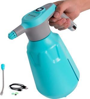 0.5 Gallon/2L Battery Powered Sprayer, T TOVIA Electric Sprayer with Adjustable Mist Nozzle and Extension Nozzle, USB Rechargeable Automatic Spray Bottle for Plants, Household Cleaning