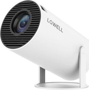 LQWELL® Mini Projector, Supports WiFi 6, BT5.0 with 11.0 Android OS, Automatic Keystone Correction, 180 Degree Angle, 130 Inch Display for Phone/PC/Lap/PS5/Xbox/Stick, 4K Home Cinema Projector, Hdmi