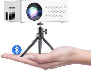 Hiwoly Mini Bluetooth Projector with 9500 Brightness with Projector Stand/Tripod 1080P Supported Portable Home Theater Movie Projector, Compatible with TV Stick,HDMI,USB,VGA,AV