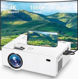 Video Projector Movie Projector 8500 Lumens, 1080P Full HD Supported Portable Projector, Mini Video Projector Compatible with HDMI,VGA,USB,AV,Laptop,Smartphone