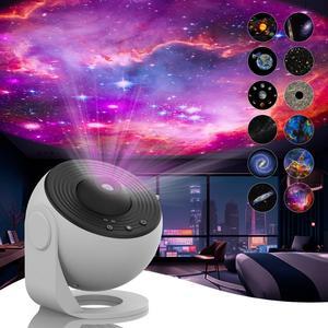 SOMKTN Star Projector & Planetarium Projector - Space Projector & Galaxy Projector - 12 Film Discs, HD Image, 360° Rotation - Starry Sky Night Light for Kids & Adults Bedroom Decor