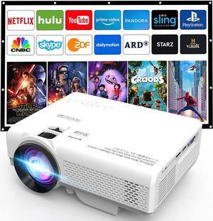 Projector 7500 Lumens, 1080P Full HD Supported Mini Projector, Portable Home Movie Theater Projector Compatible with TV Stick Smartphone & Tablet PC HDMI USB AV TF