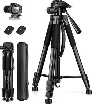 Camera Tripod, 67" Tripod for Camera Stand, Heavy Duty Tripod with Remote & Travel Bag for Projectors, Lasers, DSLR, Webcam, Aluminum Phone Tripod for Video Recording Photo Vlogging