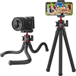 ULANZI MT-33 Phone Tripod, Mini Flexible Tripod with Cold Shoe & Universal Clip, 1/4'' Screw for Magic Arm, Multifunctional Octopus Camera Tripod for iPhone Android GoPro, Lightweight for Travel