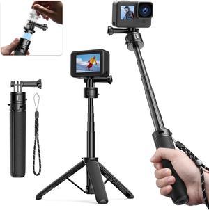 Mini Tripod Selfie Stick for Gopro - ULANZI MT-34 Go Quick II 20.7in Action Camera Tripod Stand w Hand Strap 5 Stage Portable Vlog Accessories for GoPro Hero 12 11 10 9 8 7 6/Max/DJI OSMO Action