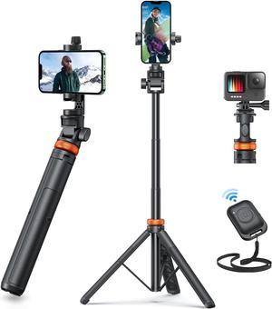 EUCOS Newest 62" Phone Tripod, Tripod for iPhone & Selfie Stick Tripod with Remote, Upgraded iPhone Tripod Stand Travel Tripod, Solidest Cell Phone Tripod Compatible with iPhone 15/14/13/Android