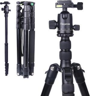 Tripod for Camera, Regetek 75" Camera Tripod Stand, DSLR Tripods & Monopods, Aluminum Travel Outdoor Tripod with 360 Degree Ball Head for Binoculars Laser Level Spotting Scope Telescope