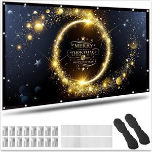 Rhungift 120 inch Projector Screen 16:9 HD Outdoor Portable Foldable Anti-Crease Projection Screen Support Double Sided Projection Movies Screen