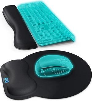 Everlasting Comfort Mouse Pad with Wrist Support - Includes Keyboard Wrist Rest - Ergonomic Memory Foam Desk Cushion for Carpal Tunnel - Computer, Laptop, Typing and Gaming Accessories