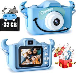 CIMELR Kids Camera Toys for 6 7 8 9 10 11 12 Year Old Boys/Girls, Kids Digital Camera for Toddler with Video, Christmas Birthday Festival Gifts for Kids, Selfie Camera for Kids, 32GB SD Card