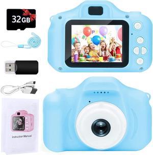 BLUWTE Kids Camera with 32GB TF Card, Kids Digital Camera for Boys Girls Age 2-12 (Blue Kids Camera)