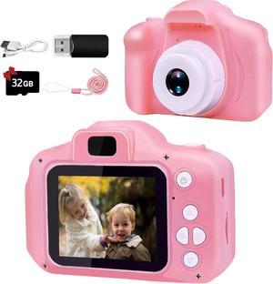 BLUWTE Kids Camera with 32GB TF Card, Kids Digital Camera for Boys Girls Age 2-12 (Pink Kids Camera)