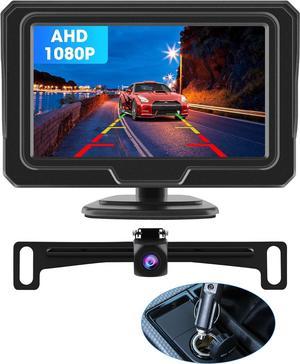 6 Guide Line ModesBackup Camera 1080P AHD Back up Camera Rear View Camera Backup Camera for Car 4.3'' LCD Monitor Reverse Camera Kit for RV Trucks Pickup Cars IP68 Waterproof Night Vision Car Camera