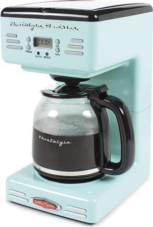 Nostalgia Retro 12-Cup Programmable Coffee Maker With LED Display, Automatic Shut-Off & Keep Warm, Pause-And-Serve Function, Aqua