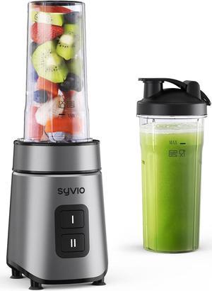 Smoothie Blender, Syvio 600W Personal Blenders for Smoothies, Juice and Shakes, Mini Blender with 2 Speed Control, Mixer Blender with 2 BPA-Free 20Oz Sport Cups