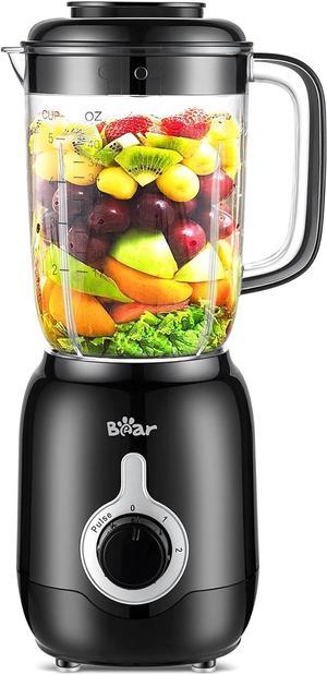 Professional Countertop Blender, Bear Smoothie Blender 3 Speed Blender for Kitchen with Self-Cleaning and 40oz BPA Free Cup, Countertop Blender for Shakes and Smoothies (700W,1.5L)