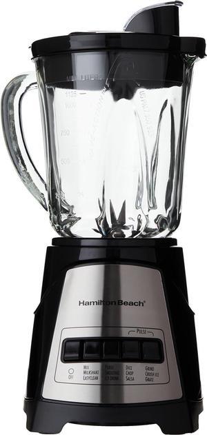 Hamilton Beach 58148 Blender to Puree - Crush Ice and Make Shakes and Smoothies - 40 Oz Glass Jar - 12 Functions - Black and Stainless, 8.66 x 6.5 x 14.69 inches