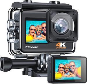 Underwater Camera Waterproof 4k Action Camera Bike Camera Sports Camera,Stabilization,Anti-Shake,4X Zoom,170° Wide Angle,Dual Screen,131FT Waterproof Sport Cameras with WiFi