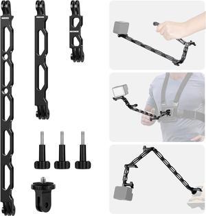 NEEWER Aluminum Alloy Extension Arm (11.8"/6.5"/3.3") Set for Action Camera, with 3 Thumbscrews and a 1/4" Screw Adapter, Compatible with GoPro Hero 12 11 10 9 8 7 Insta360 DJI Osmo Action 3, GP-11