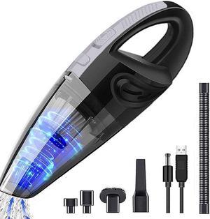 MK.Dull Handheld Vacuum Cleaner, Cordless Rechargeable Lightweight Portable Mini Hand Vac with Powerful Cyclonic Suction for Wet Dry Car Pet Hair Home Use (Black)