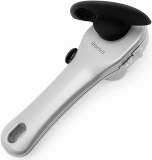 Starfrit Securimax Auto Can Opener - Patented Safe Edge Technology with Lid Lifter - Leaves No Sharp Edges on Lid & Can - Heavy Duty Non-Slip Knob